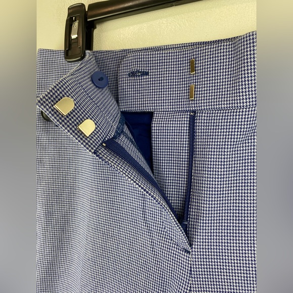 Loft size 6 Women’s Blue White Houndstooth Marisa Ankle Pants - Picture 4 of 8